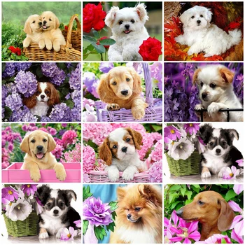 

HUACAN Paint By Number Animal Hand Painted Painting Dog Drawing On Canvas Art Gift DIY Pictures By Numbers Kits Home Decor