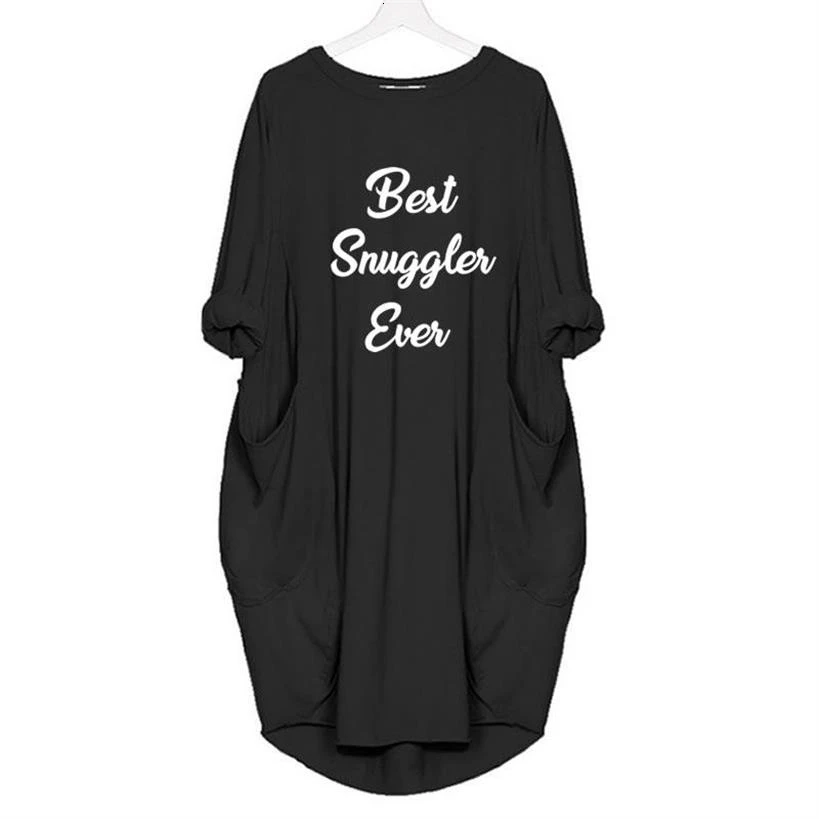 Модная женская футболка с карманом и надписью, женская футболка больших размеров Tumblr, Забавные футболки с графикой, женские весенние - Цвет: Black