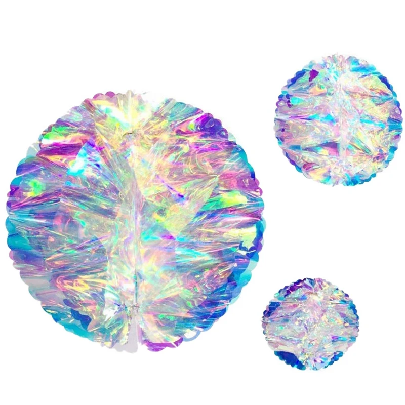 

Hanging Decorations Iridescent Honeycomb Ball Ceiling Hanging Flowers for Bridal Shower Wedding Birthday Theme Party Rainbow Sho