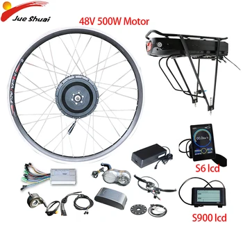 

48V 18AH Rear Rack Battery Electric Bike Conversion Kit 48V 500W Rear Motor Wheel with LCD display Ebike Kit Electric Bicycle