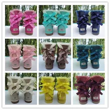 Женские зимние ботинки до середины голени женские ботинки с бантиком толстые теплые зимние ботинки женская хлопковая обувь больших размеров женские ботильоны