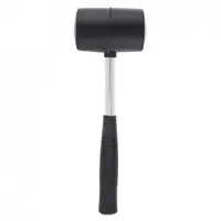Rubber and Steel 400g Non-elastic Black Rubber Hammer Tile hammer with Round Head and Non-slip Handle DIY Hand Tool 4