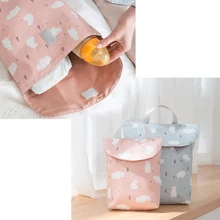 Многофункциональный органайзер для детских подгузников, многоразовый, водонепроницаемый, с модными принтами, влажная/сухая сумка, сумка для хранения, дорожная сумка для подгузников, маленький размер