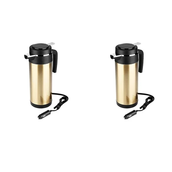 

1200Ml Stainless Steel Electric Car Kettle Cigarette Lighter Car Kettle Heated Cup Water Boiler Heating Drinking Cup Mug Bottle