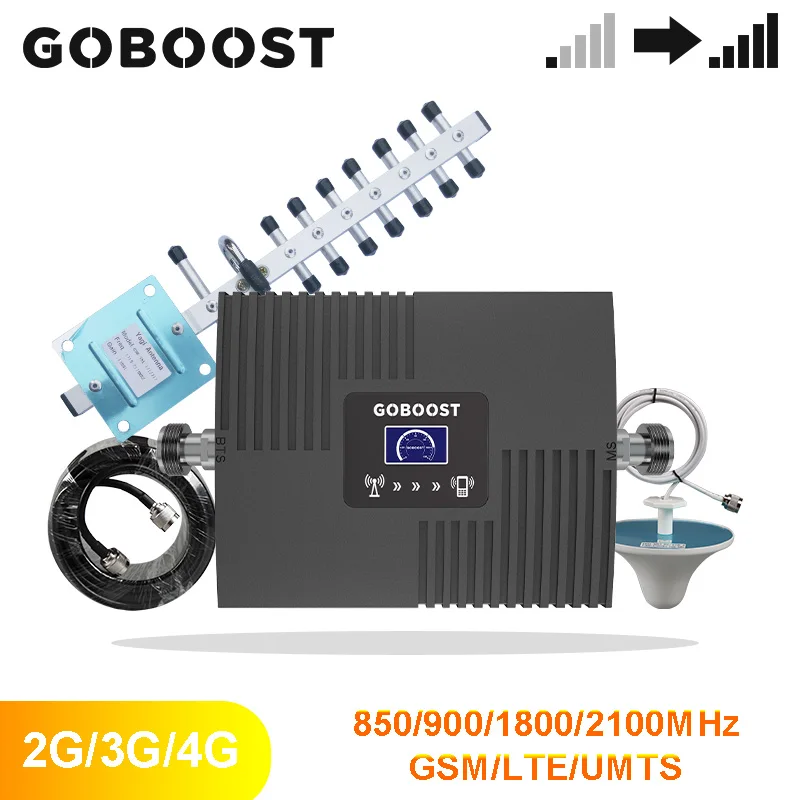 Усилитель сотового сигнала GOBOOST GSM 2G 4G комплект усилителя мобильного 850 900 1800 2100