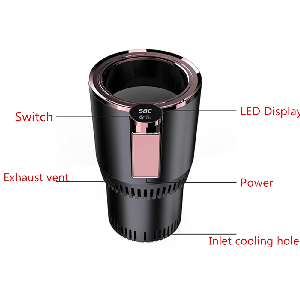 Car Cup Warmer Cooler Smart Combo Car Cup Fridge Drink Mug Holder Cooling Heating Beverage Cans Coffee in Minutes 12V Auto Electric Cup Drink Holder Perfect for Commuter