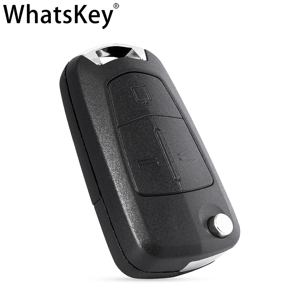 WhatsKey Flip Key Shell For Vauxhall Opel Astra J Corsa D Insignia Vectra C Zafira 2 BNT Remote Key Case Uncut Blade Replacement