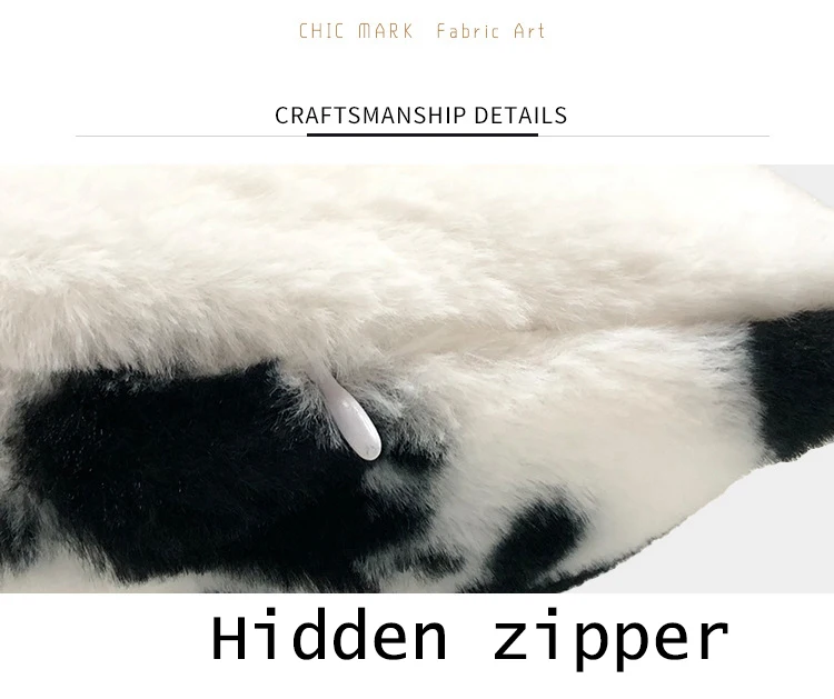 NEW 2021 Plush Cow Pattern Cushion Cover for Black or White Pillowcover by Hot Sale Animal Party of Home Decoration Pillow Cover