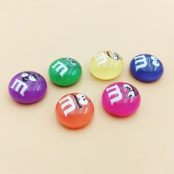

20Pcs Cartoon M Beans Resin Cabochon Flatback Kawaii Simulation Candy for Phone Decoration DIY Scrapbooking Craft Accessories