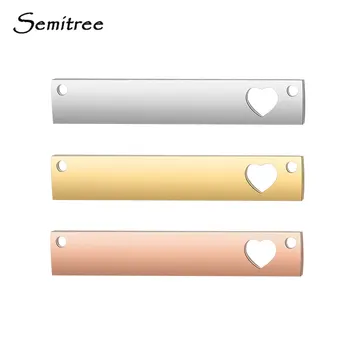 

Semitree 3pcs Stainless Steel 40mm Tag Heart Connectors Bracelet Making Necklace Charms Pendant DIY Jewelry Handmade Accessories