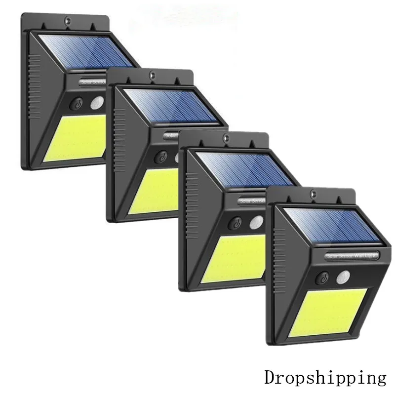 

4 Pcs Solar Powered Light 48 LEDs PIR Motion Sensor Lights Security Outdoor Lighting Garden Lamp Waterproof Pathway Solar Lamps