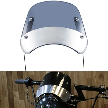 

Motorcycle Universal Windscreen Windshield 5-7 inch Headlights Wind Deflector Fairing For Honda Yamaha Suzuki Cafe Racer