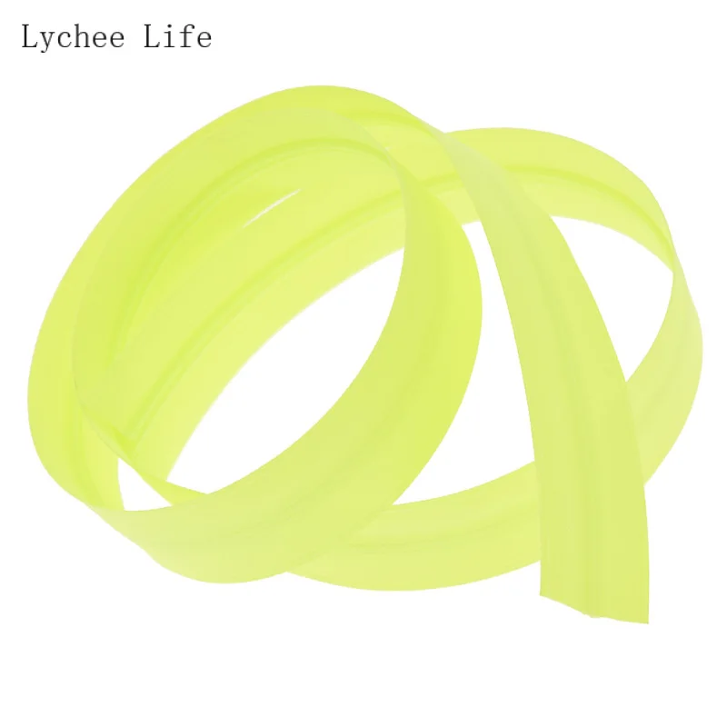 Lychee Life 5 м 3# светоотражающий желтый цвет нейлоновая молния для одежды сумки DIY Швейные молнии аксессуары