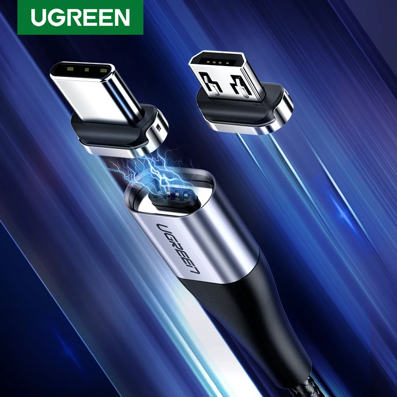 Ugreen Магнитный Micro USB кабель 2.4A кабель передачи данных для быстрой зарядки для samsung huawei Xiaomi LG магнит зарядное устройство мобильный телефон USB шнур