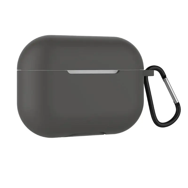 Силиконовый чехол для наушников Защитный чехол с карабином для Apple Airpods Pro поддержка дропшиппинг - Цвет: Темно-серый