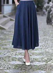 Китайский костюм юбка оптовая продажа 2522-1 новая стильная хлопчатобумажная льняная юбка костюм для выступлений Специальное предложение
