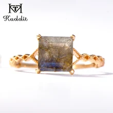 Kuolit, натуральный лабрадорит, драгоценный камень, кольца для женщин, 925 пробы, серебряное кольцо, для свадьбы, помолвки, подарок невесты, хорошее ювелирное изделие