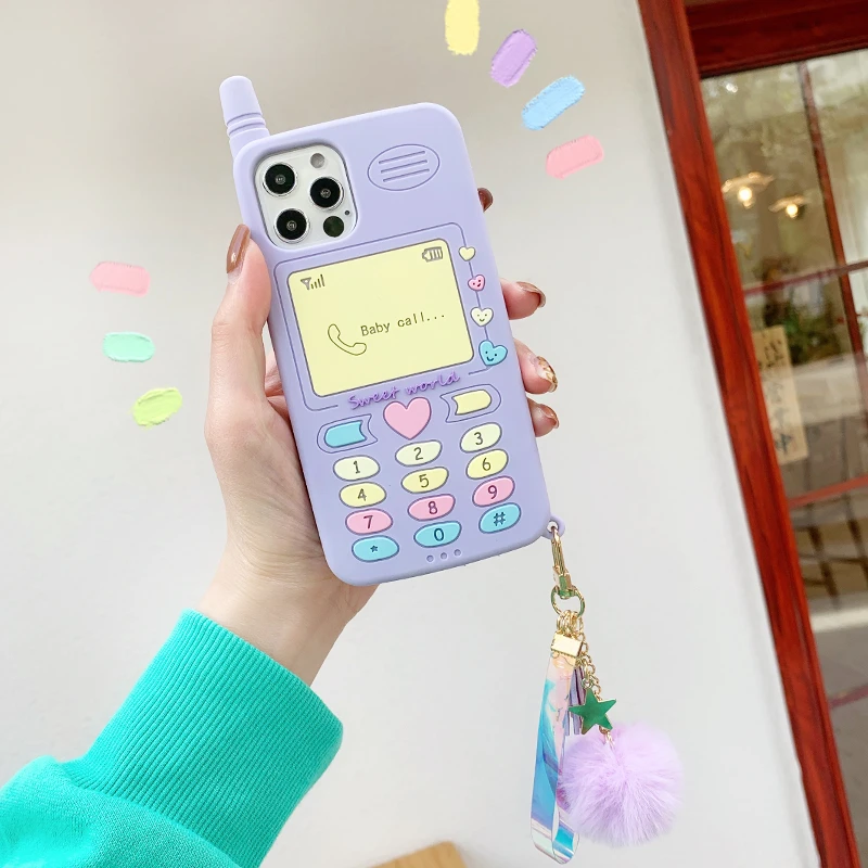 Cute Pink Love Heart Kid Girl Gift Phone Case For Iphone 13 12 Mini 11 Pro Xs Max Xr 6 7 8 Plus X Se Soft Silicone Back Cover Mobile Phone Cases Covers Aliexpress