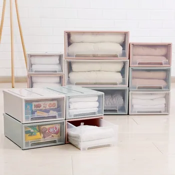 

Clear Clothes Storage Drawer Storage Box Container Organizer Wardrobe Storage Boxes Thickened Cabinet Closet Case Superposition