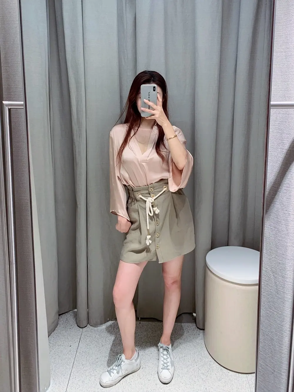 

Western Style 2019 Summer New Style WOMEN'S Dress Strap Button Ornaments Mini Skirt A- Line High-waisted Short Skirt WOMEN'S Dre