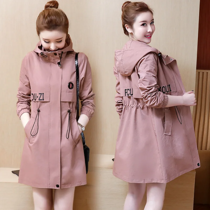 

2018 Autumn Clothing New Style Slim Fit Slimming Mid-length Spring And Autumn Versatile Loose And Plus-sized Trench Coat