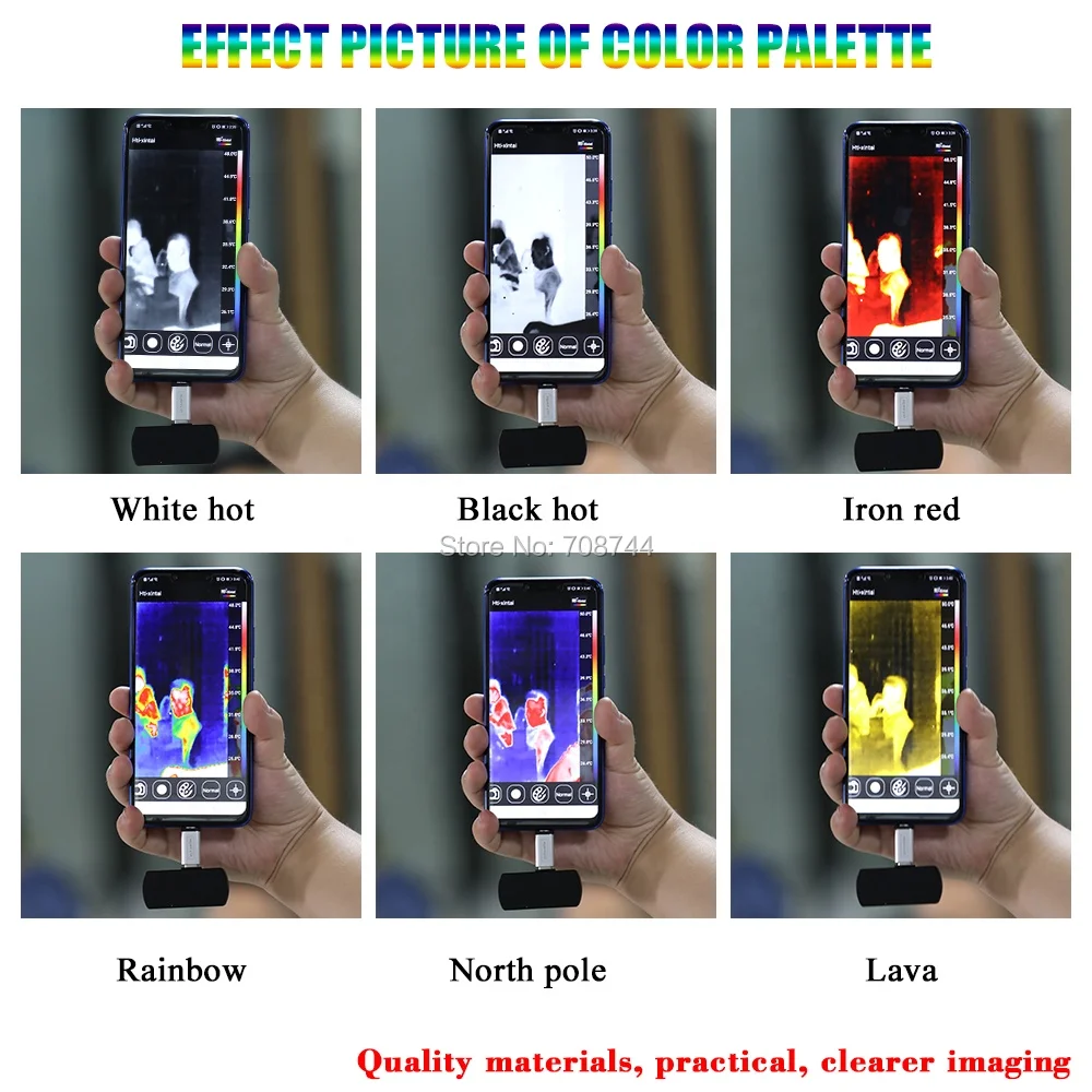 Мобильный телефон Термальность изображений камера Поддержка видео и фотографии Запись для Android Тип-C HT-102 HT-101 HT-201 HT-301