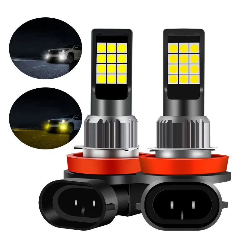 High Quality 2Pcs Led Car Fog Light H8 H9 H11 Type 12V White/Yellow Super Bright Lamp Bulb Front And Rear Lights | Автомобили и