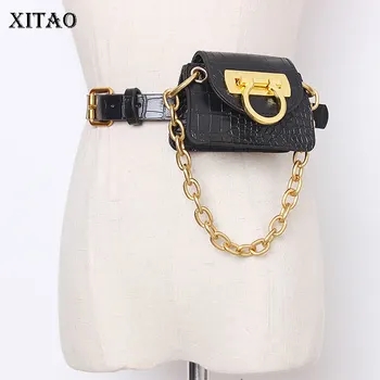 

XITAO Vintage Minority Cummerbunds Fashion New 2020 Spring Elegant PU Patchwork Goddess Fan Casual Loose Cummerbunds ZLL4639