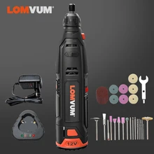 LOMVUM электрический шлифовальный DIY Мини роторный инструмент литиевая батарея дрель с переменной скоростью резьба по дереву ручка для фрезерования гравировки