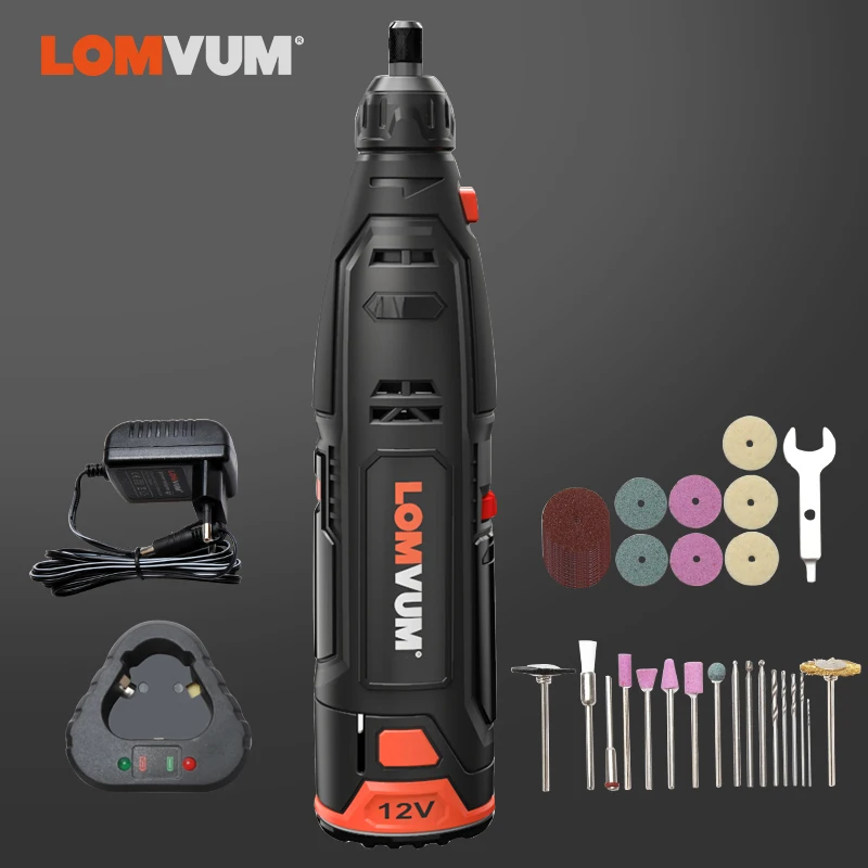  LOMVUM Electric Grinding DIY Mini Rotary Tool Lithium Battery Drill Variable Speed Wood Carving Pen