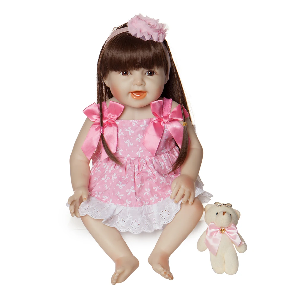 1" 48 см полная кукла для волос кукла Bebe Reborn гладкая виниловая кукла для тела Reborn мягкая силиконовая кукла Reborn Детские куклы игрушки