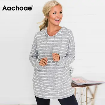 

Striped Sweatshirts 2020 Autumn Women Hoodies Fashion Long Sleeve Hooded Sweatshirt Jumper Ladies Casual Tops Loose Pullovers