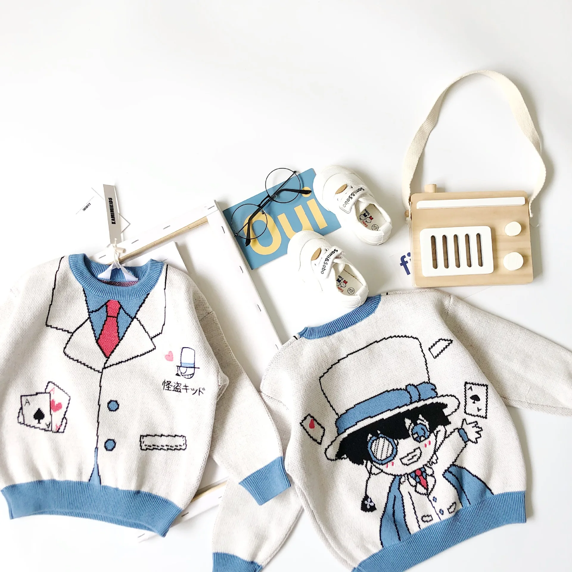 Tonytaobaby/осенне-зимняя одежда набор для покера в мультяшном стиле для мальчиков и девочек, Детский свитер свитера для мальчиков и девочек