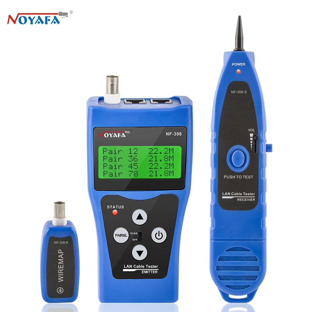 NOYAFA Medidor de longitud de Cable LAN de red NF 308, rastreador de ...