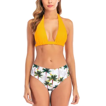 

Women 2020 Printed Swimwear Swimsuit Bandage Bikini Solid Hollow Out Bathing Suit Low Waist Bikini Padded Push Up Biquini