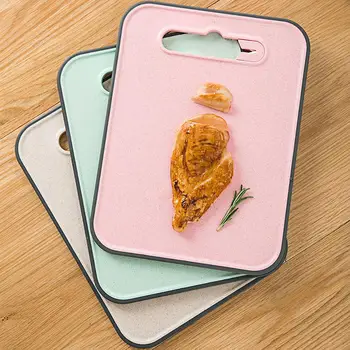 

Kitchen Wheat Straw Cutting Board Thicken Chopping Board Blocks with Knife Sharpener Stone Cutting Mat Kitchen Tools