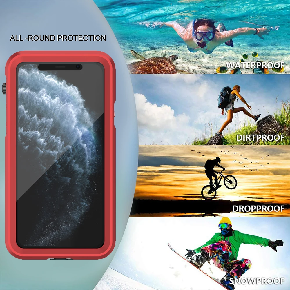 Водонепроницаемый металлический чехол для мобильного телефона, для iphone x xr xs max 11 pro max чехол для телефона s, модная защита от падения и пыли