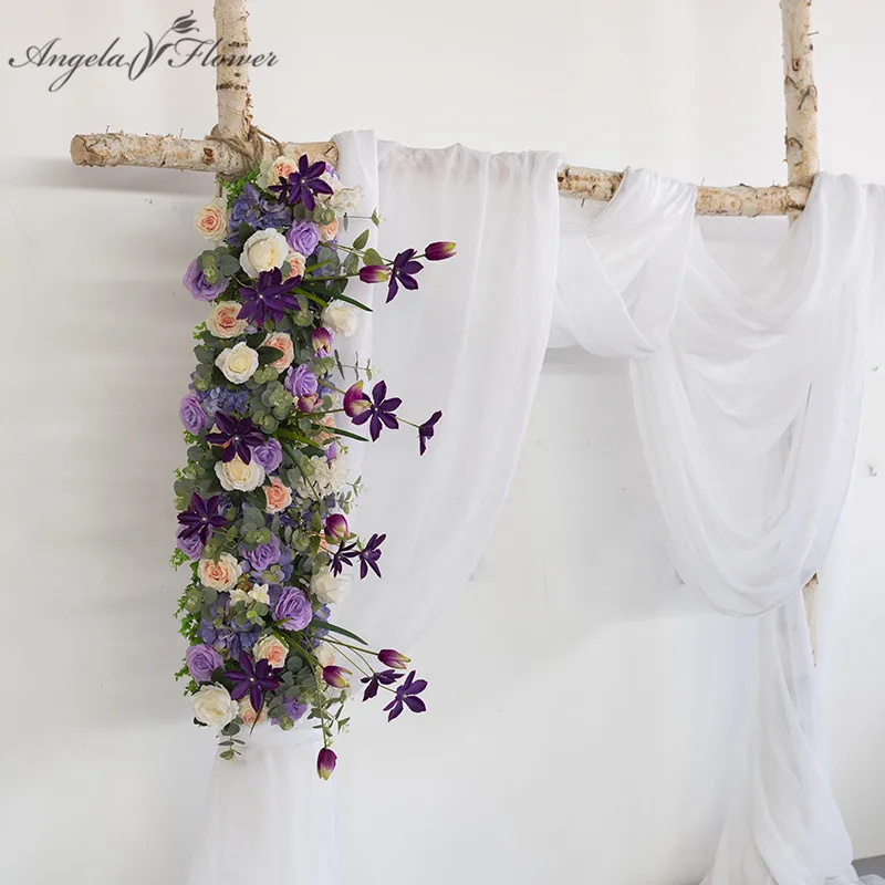 

Customized new T-stage road arch artificial flower wall DIY wedding party decor props arch flower arrangement flower row 2pcs