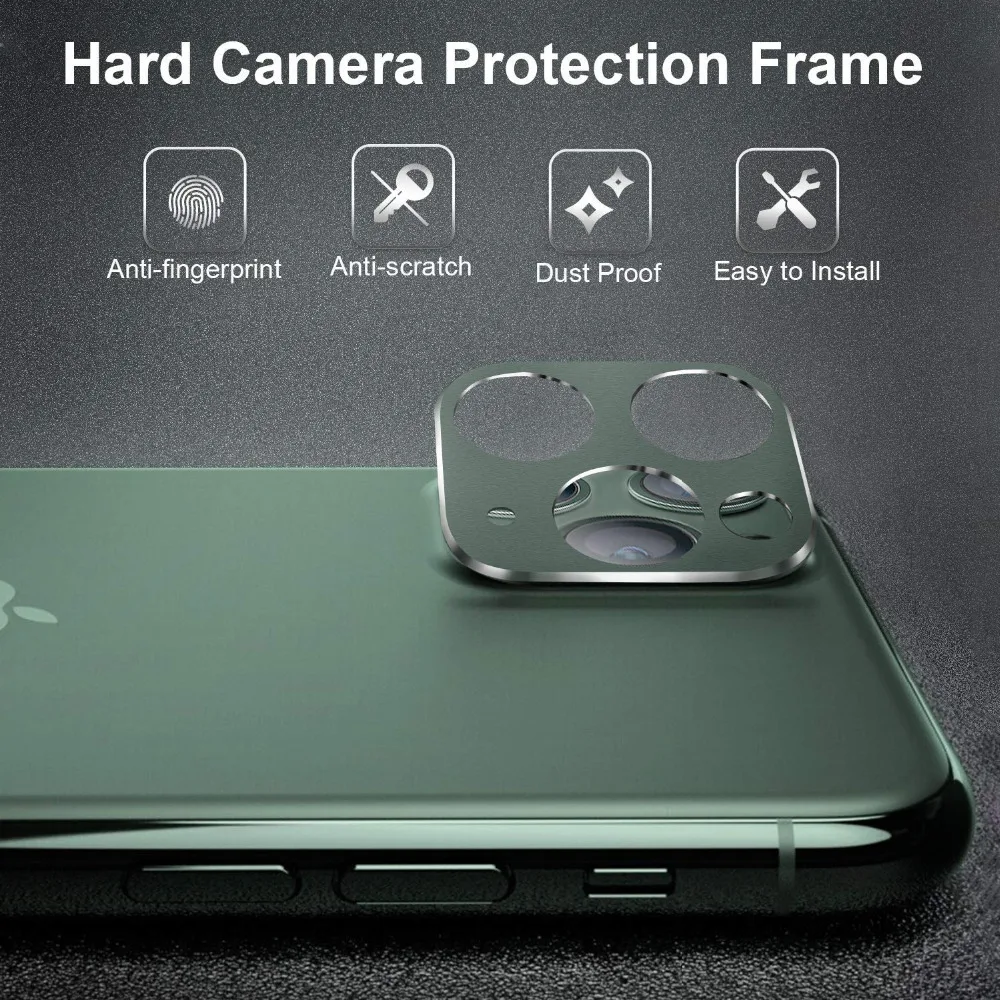 Camera lens Metal Frame + Tempered Glass Back Full Cover Ring For iPhone 11 Pro Max lens Protector Rear Protection Ring линзы (41)