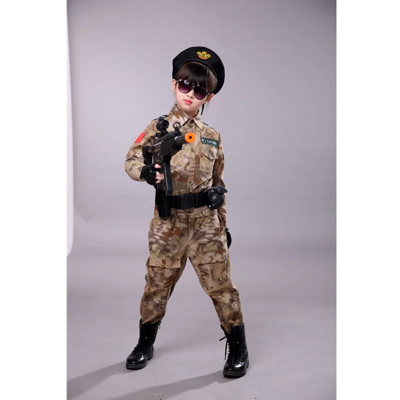 Color2 Long Set Детские военные тактические костюмы ACU, камуфляжные короткие и длинные армейские костюмы, Студенческая верхняя одежда для мальчиков, тренировочная форма - Цвет: Color2 Long Set
