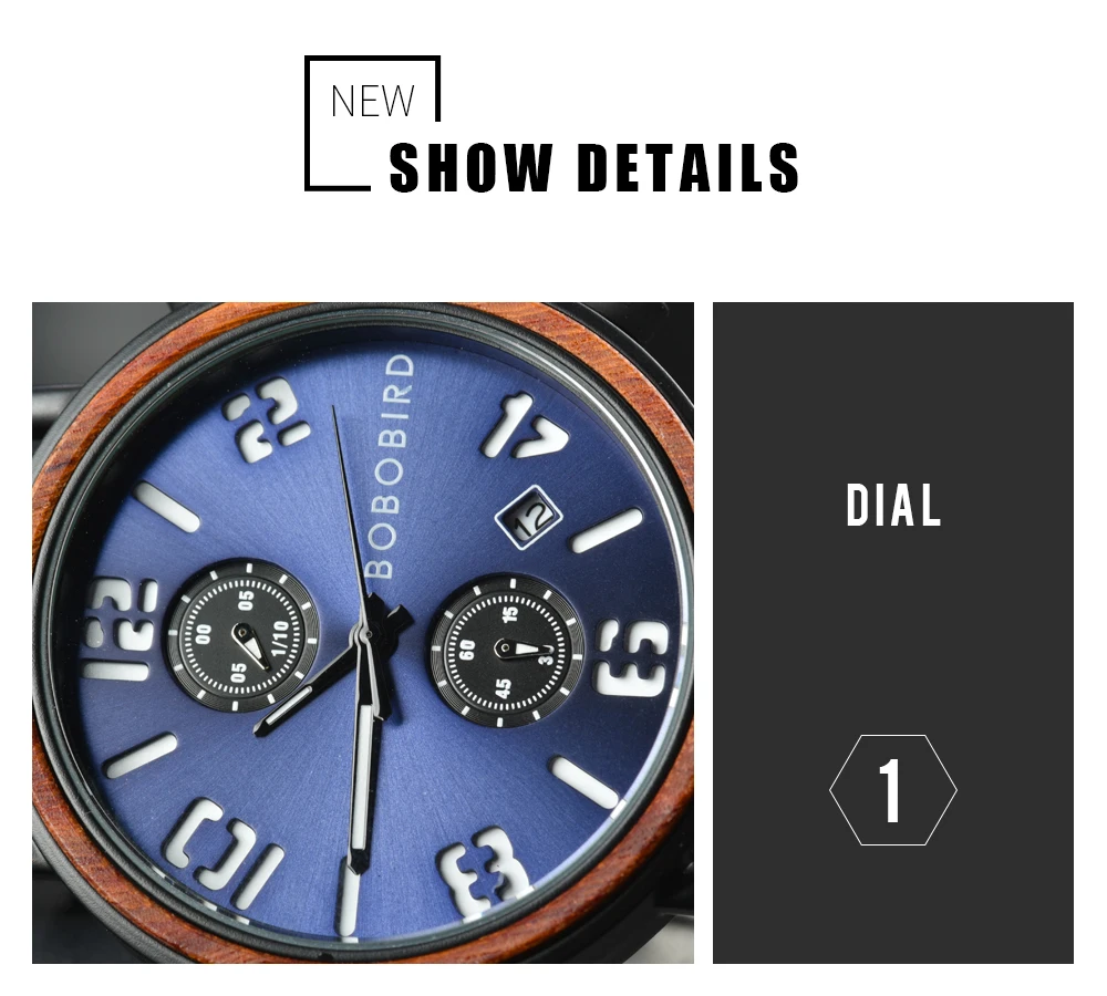 BOBO BIRD деревянные часы для мужчин Лидирующий бренд водонепроницаемые военные часы в деревянной подарочной коробке светящиеся ручные часы для него Прямая поставка