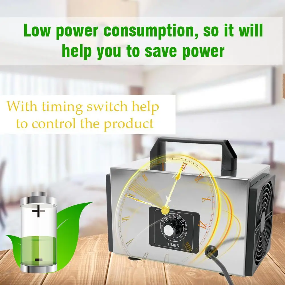 

220V 20G Ozone Generator Tablets Air Purifier Ozonizer with Timing Switch Purifier Ozonizer Sterilizer Ozonator Machinery