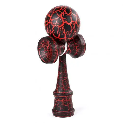 Профессиональные Смешные деревянные трещины бамбуковые ПУ краски Kendama жонглирование Мячи на открытом воздухе жонглирование игры Непоседа спортивные игрушки для детей Подарки - Цвет: Black Red