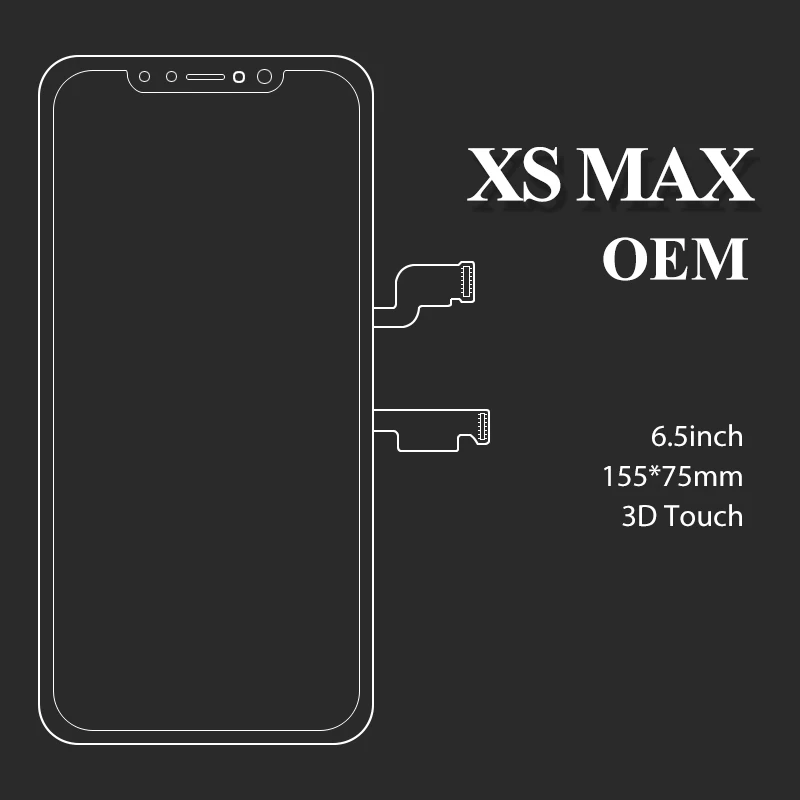 

5 Pcs OEM For iPhone XS MAX LCD 6.5" Display Screen +Touch Digitizer Replacement Assembly (camera ring+ear mesh+sensor ring)