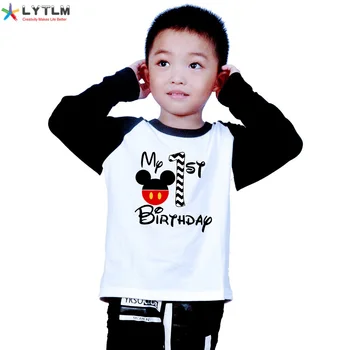 

LYTLM Funny Kids T Shirts My First Birthday Baby Clothes Tee Shirt Enfant Garcon Baby Boy T Shirts Fall Boys Long Sleeve Tshirts