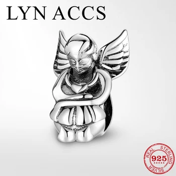 

Contemplative angel 925 Sterling Silver Angel wings Beads Charm fit Original Pandora Authentic Charm Bracelet DIY Jewelry Gift