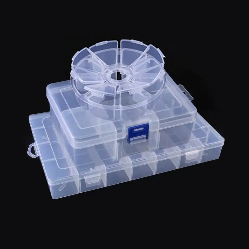 

Hot Sale Transparent Large Jewelry Box Compartment 15-36 Grids Organizer Container Adjustable Plastic Storage Box 1PC