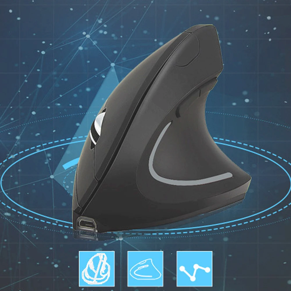 2,4G Компьютерная Bluetooth PC беспроводная Вертикальная мышь, игровая 5D эргономичная usb зарядка Plug And Play, оптическая Бесшумная мышь для ноутбука