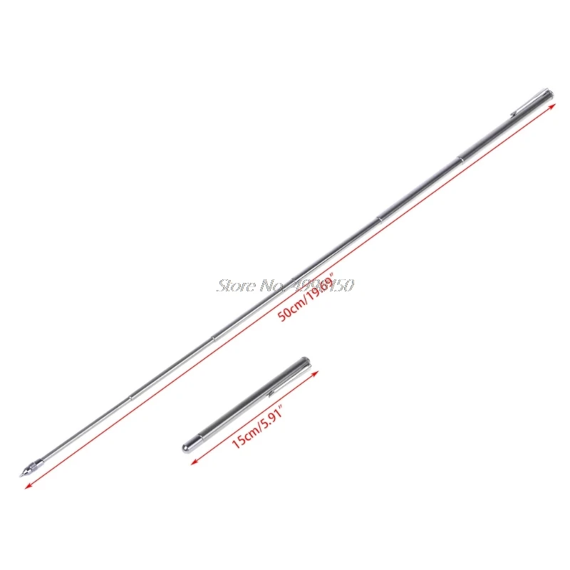 2 in 1 Pointer Telescopic Extendable Steel Ballpoint Pen Teaching Tool Magic Pen