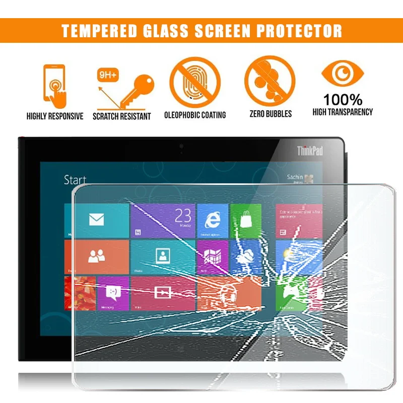

For lenovo thinkpad tablet 2 10.1" Tablet Tempered Glass Screen Protector Premium Scratch Resistant Anti-fingerprint Film Cover